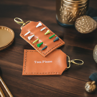 leather golf tee holder