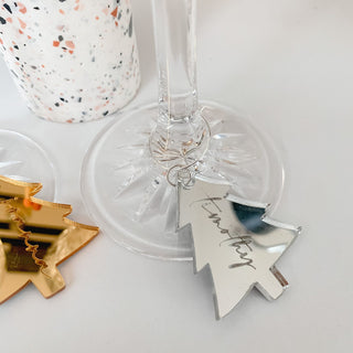 Christmas tree personalised glass charm