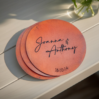 Personalised Engraved Couple Anniversary Coasters